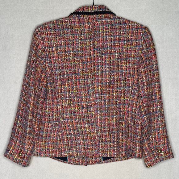 Talbots Colorful Tweed Gold Button Blazer Chanel Look – Size 6 - Picture 5 of 10